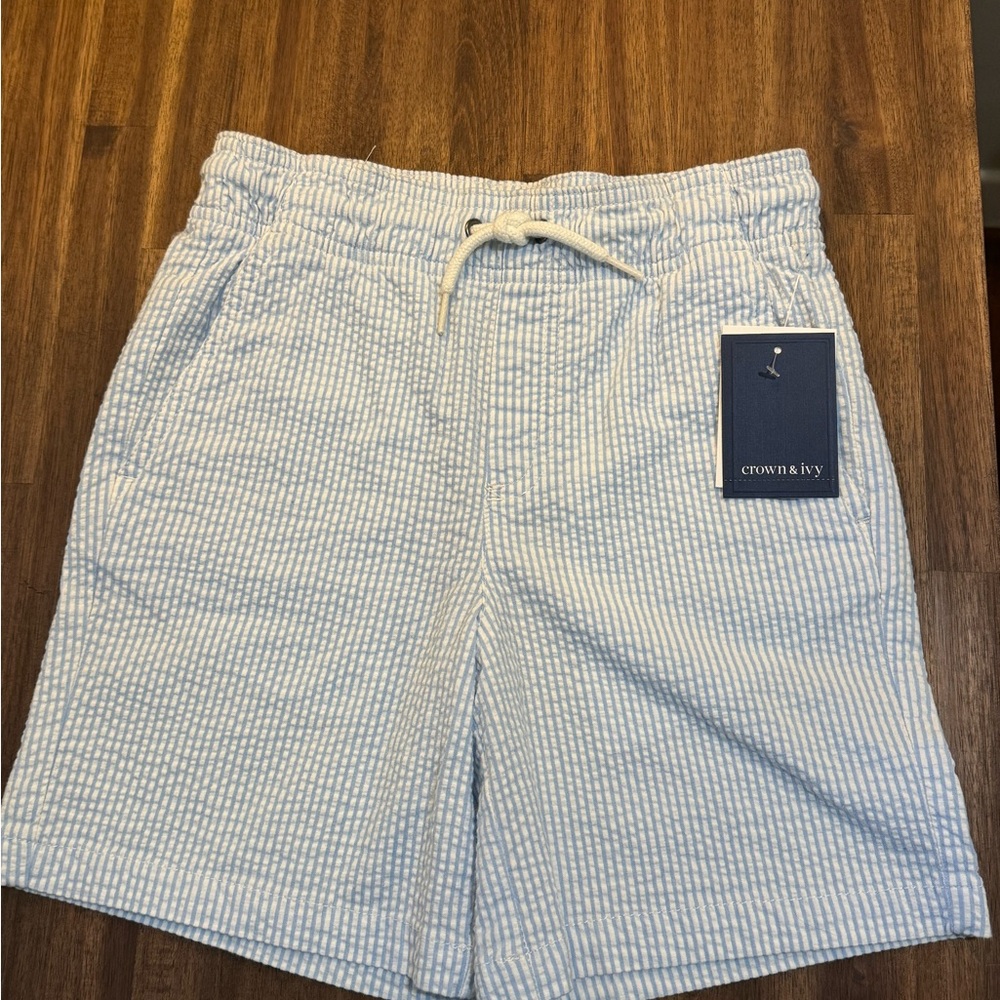 Crown & Ivy Blue Striped Shorts